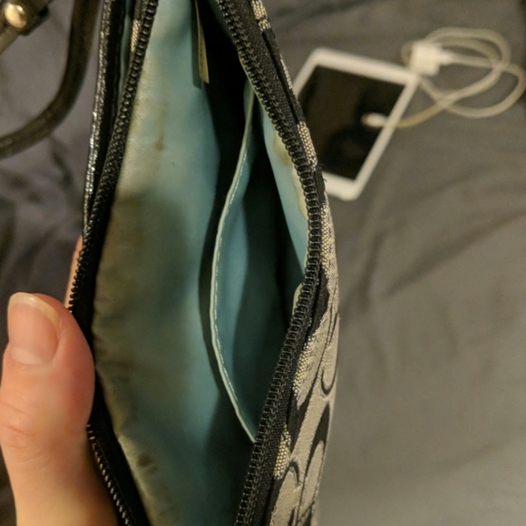 Gray Canvas Coach Wristlet - Picture 4 of 5